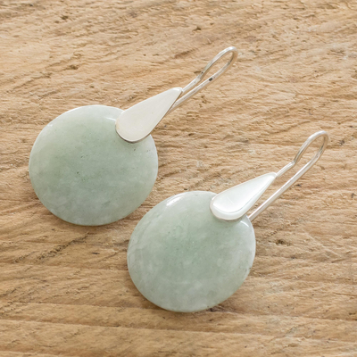 Jade-Ohrringe - Handgefertigte Ohrringe aus Fair-Trade-Silber 925 und grüner Jade