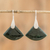 Jade dangle earrings, 'Cool Green Fan' - Contemporary Silver Dangle Earrings with Guatemalan Jade (image 2) thumbail