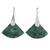 Jade dangle earrings, 'Cool Green Fan' - Contemporary Silver Dangle Earrings with Guatemalan Jade (image 2a) thumbail