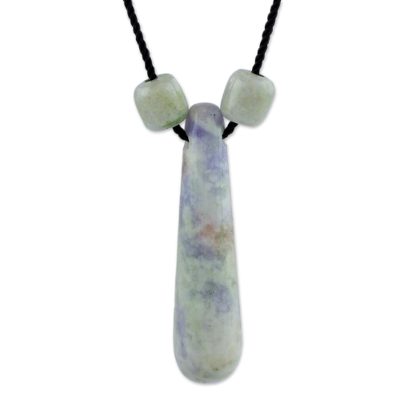 Jade pendant necklace, 'Sweet Lilac' - Lilac Jade Maya Style Pendant Necklace