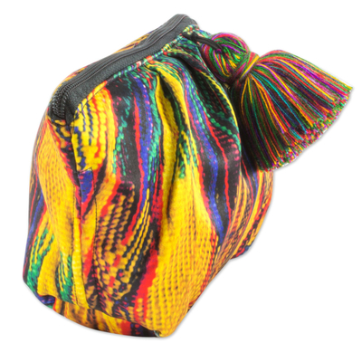 Cosmetics bag, 'San Juan' - Multi Colored Cosmetics Bag Artisan Crafted in Guatemala