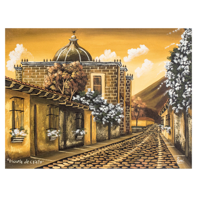 Limited Edition Signed Painting of a Church in Guatemala