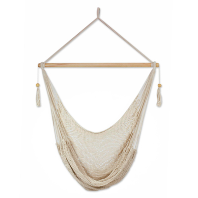 Cotton hammock swing, 'Ocotal Sands' - Handcrafted Cotton Hammock Swing