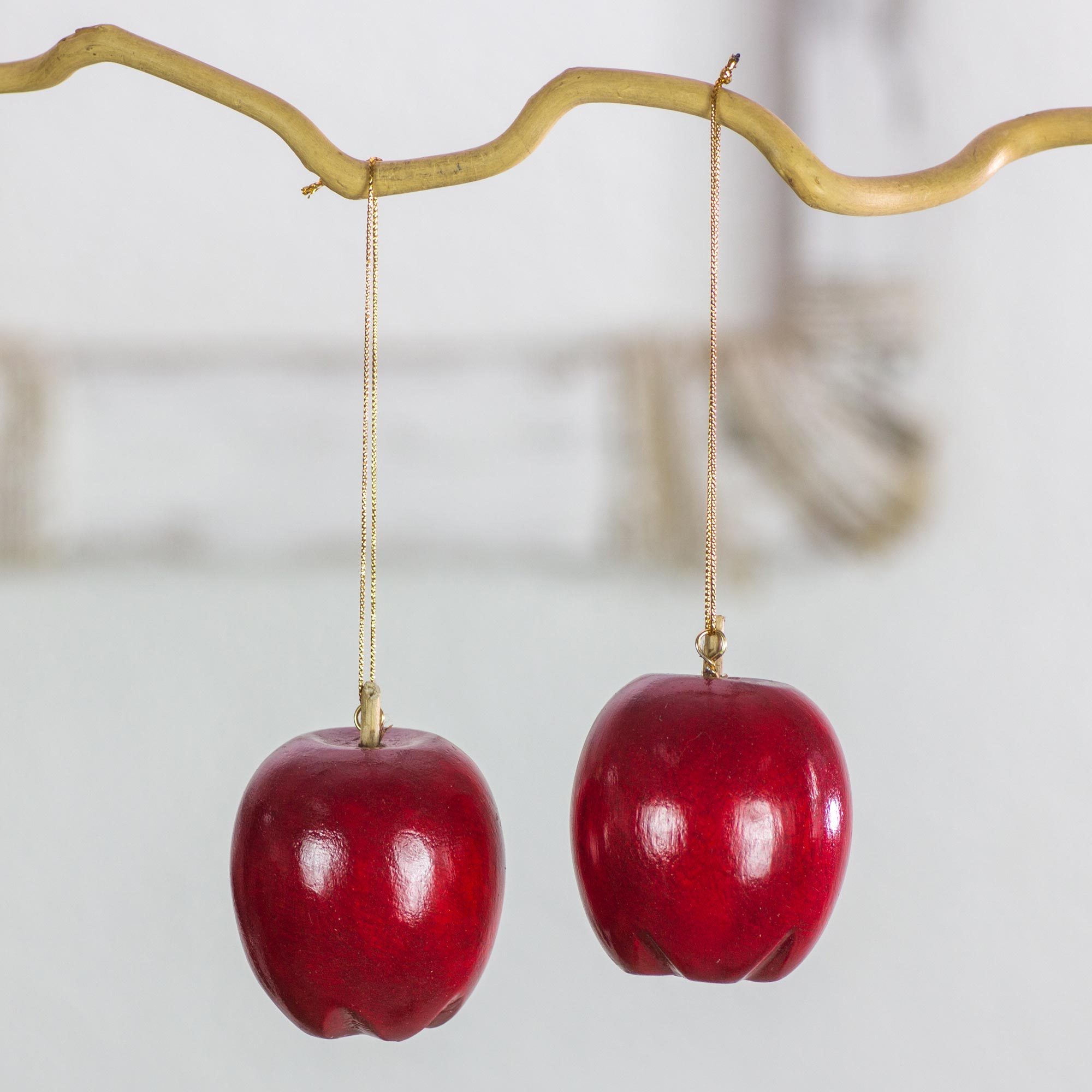 UNICEF Market 4 Apple Ornaments Hand Crafted from Recycled Cypress