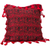 Cotton cushion cover, 'Tactic Crimson' - Red Stars and Diamonds Handwoven Maya Cushion Cover (image 2a) thumbail
