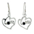 Jade dangle earrings, 'Hearts Full of Love' - Romantic Heart Shaped Jade and Silver Love Theme Earrings thumbail