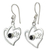 Jade dangle earrings, 'Hearts Full of Love' - Romantic Heart Shaped Jade and Silver Love Theme Earrings (image 2b) thumbail