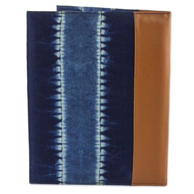 Cotton batik portfolio, 'Indigo Chiaroscuro' - Cotton Batik Portfolio Crafted by Hand in Natural Indigo