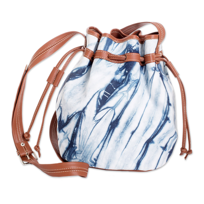 Artisan Crafted Cotton Shoulder Bag with Natural Indigo Dyes