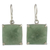 Jade dangle earrings, 'Abstract Square' - Minimalist Silver and Apple Green Jade Artisan Earrings thumbail