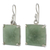 Jade dangle earrings, 'Abstract Square' - Minimalist Silver and Apple Green Jade Artisan Earrings (image 2b) thumbail
