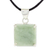 Jade pendant necklace, 'Abstract Square' - Handcrafted Silver and Apple Green Maya Jade Necklace thumbail