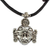 Collar colgante de plata esterlina - Collar con colgante de plata inspirado en los mayas sobre cordón de algodón negro