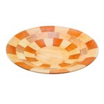 Wood serving bowl, 'Domino' - Hand Crafted Natural Wood Serving Bowl from Guatemala