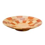 Wood serving bowl, 'Domino' - Hand Crafted Natural Wood Serving Bowl from Guatemala