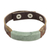 Men's jade and leather wristband bracelet, 'Light Green Maya Fortress' - Men's Leather Wristband Bracelet with Light Green Jade (image 2a) thumbail