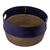 Leather and pine fiber basket, 'Vibrant' - Artisan Crafted Blue Leather and Pine Decorative Basket