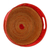 Leather and pine fiber basket, 'Vibrant Red' - Hand Crafted Red Leather and Pine Basket from Nicaragua (image 2b) thumbail