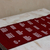 Camino de mesa de algodón - Camino de mesa de algodón rojo tejido a mano con números mayas