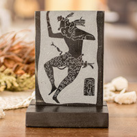 Placa de jade, 'Maya Jaguar Dancer' - Réplica del museo Maya Jaguar Dancer Green Jade Plaque