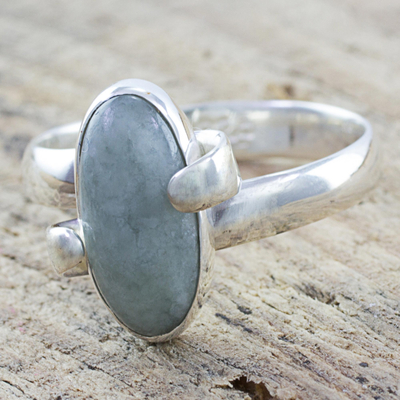 Handmade Jade and Sterling Silver Ring 