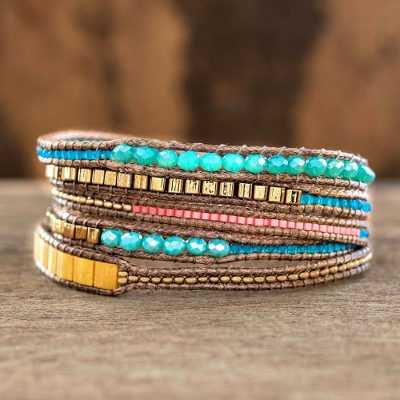 Beaded wrap bracelet, 'Multicolor Fiesta' - Multicolor Wrap Bracelet from Artisan Crafted Beaded Jewelry