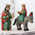 Wood sculptures, 'Going to Egypt' (pair) - Set of 2 Hand Carved Pinewood Holy Family Sculptures