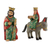 Wood sculptures, 'Going to Egypt' (pair) - Set of 2 Hand Carved Pinewood Holy Family Sculptures