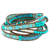 Beaded wrap bracelet, 'Soothing Teal' - Soothing Teal Wrap Bracelet Crafted by Artisan Group