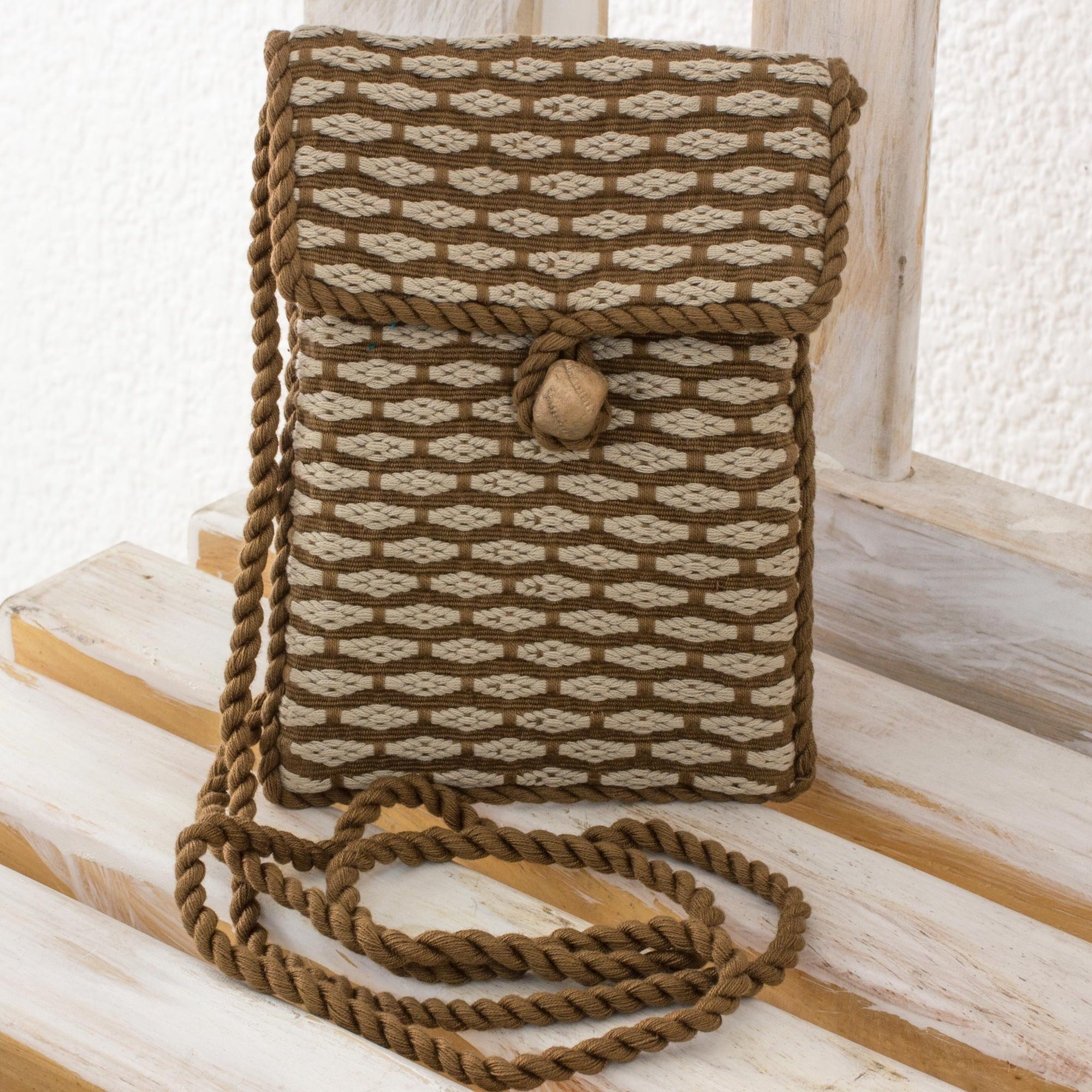 Handcrafted Tribal Pattern Jewelry Bag - Pure Cotton Burlap