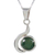 Halskette mit Jade-Anhänger - Moderne Halskette mit Anhänger aus grüner Jade, handgefertigt aus Silber 925