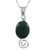 collar con colgante de jade - Collar de plata esterlina y jade verde con tema espiral