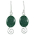 Jade dangle earrings, 'Green Maya Galaxy' - Spiral Theme Sterling Silver and Green Jade Earrings