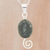 Halskette mit Jade-Anhänger - Spiralförmige Halskette aus Sterlingsilber mit dunkelgrüner Jade