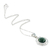 Halskette mit Jade-Anhänger, 'Kinich Ahau'. - Moderne Halskette mit Anhänger aus Silber 925 und grüner Jade
