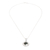 Jade pendant necklace, 'Dark Kinich Ahau' - Sterling Silver Sun God Necklace with Dark Maya Jade thumbail