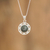 Jade pendant necklace, 'Dark Kinich Ahau' - Sterling Silver Sun God Necklace with Dark Maya Jade (image 2b) thumbail