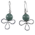Jade dangle earrings, 'Pale Green Angel' - Abstract Angel Earrings in Silver with Light Green Jade