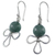 Jade dangle earrings, 'Pale Green Angel' - Abstract Angel Earrings in Silver with Light Green Jade