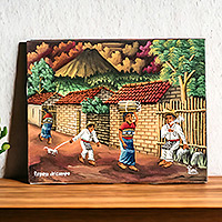 'Returning from the Fields' - Guatemala Village Life Signed Limited Edition Painting