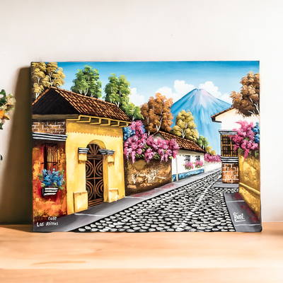 'Calle de las Animas I' - Antigua de Guatemala Signed Painting Limited Edition