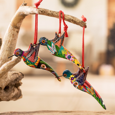 Ceramic ornaments, Guatemalan Hummingbirds (set of 6)