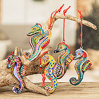 Featured review for Ceramic ornaments, Seahorse Squadron (set of 6)