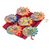 Ceramic ornaments, 'Flower Eclipse' (set of 6) - Six Colorful Handcrafted Ceramic Eclipse Ornaments (image 2d) thumbail