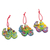 Ceramic ornaments, 'Floral Octopus' (set of 6) - Handcrafted Ceramic Octopus Ornaments (Set of 6) (image 2c) thumbail
