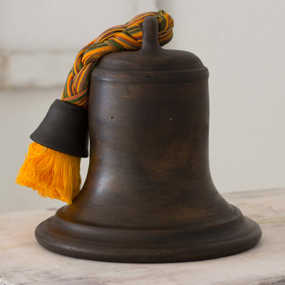 Ceramic sculpture, 'Silent Bell' - Artisan Crafted 10-Inch Bell Shaped Ceramic Sculpture