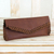 Leather clutch handbag, 'El Salvador Earth' - Artisan Crafted Brown Leather Clutch Purse with Lacings thumbail