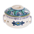 Ceramic soup bowl with lid, 'Bermuda' - Artisan Crafted Floral Ceramic Soup Bowl with Lid (image 2a) thumbail