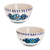Small ceramic bowls, 'Bermuda' (pair) - Artisan Crafted Ceramic Floral Bowls (Pair) (image 2a) thumbail