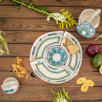 Small ceramic bowls, 'Bermuda' (pair) - Artisan Crafted Ceramic Floral Bowls (Pair)